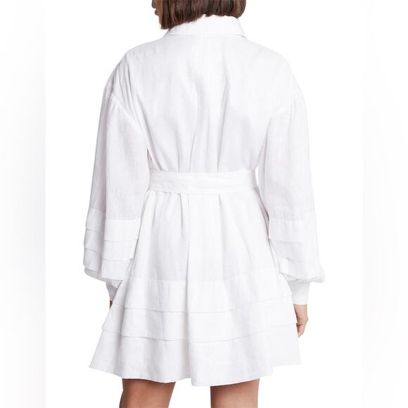 AJE RECURRENCE BELTED SMOCK DRESS White Size 8 - Picture 3 of 8